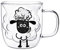 Altom Design Doppelwandige Kaffeeglas Andrea Kids Thermoglas Latte Macchiato Kaffee Tee Milch warme kalte Getränke Geschenk (Schaf)