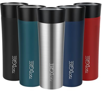 720°DGREE Mug Isotherme 460ml “PleasureToGo 2,0“ - 3 Tailles, 6h Chaleur, 12h Froid, Anti-fuite, Hygiénique, Sans BPA - Thermo Gourde, Tasse, Gobelet Acier Inox pour Café, Thé - Double paroi isolée