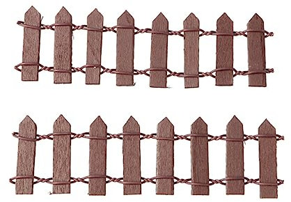 Yardwe 10pezzi Mini Recinzione in Legno Flessibile Decorazione Bordura Giardino Per Micro Paesaggi Fai Da Te Dorso Bassa Per Aiuole Accessorio Natale e Fairy Garden Colore Caffè
