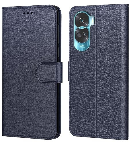 Tenphone Coque pour Honor 90 Lite, Coque Honor 90 Lite 5G,Etui Protection Housse Premium en Cuir PU, [Emplacements Cartes], Pochette Flip Case Compatible avec Honor 90 Lite Book (Bleu)