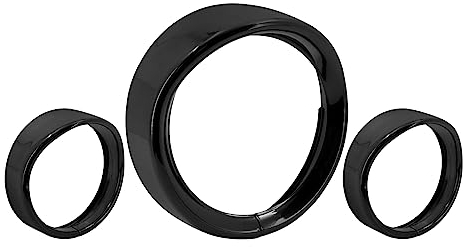 HDBUBALUS Motorrad 17,8 cm Scheinwerfer Visier Trim Ring 11,4 cm Scheinwerfer Dekorieren Ring Abdeckung Scheinwerfer Abdeckung Fit Für Harley Dyna Touring Softail Road King Trike 1962-up Glanz Schwarz