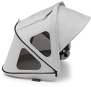Bugaboo Capota ventilada Dragonfly, extensible para una protección adicional y una protección solar óptima, repelente al agua, Misty Grey