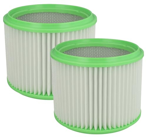 vhbw 2x filtro a pieghe piatte compatibile con Makita VC3011L, VYS 25, VC3511L aspirapolvere - bianco/verde