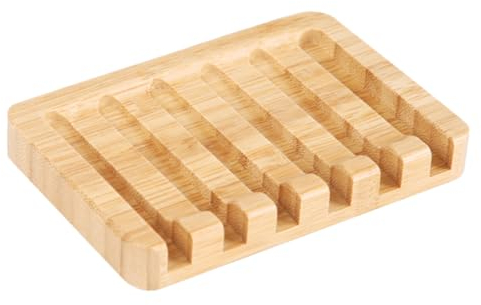 Cabilock Jabonera De Bambú para Bañera Drenaje Recipiente para Jabón Diseño Moderno