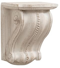 Biscottini Barockregal L 12,5 x T 17,5 x H 13,5 cm – Regal weiß antik – Wandregale Shabby Chic – kleine Konsole Barock zur Wandmontage