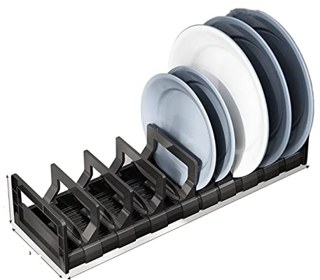Estante para Platos, Soportes para Platos, Estante telescópico para Cuencos, Armario, Organizador de Cubiertos, Estante de Cocina de Aluminio, tendedero, Armario, cajón, Divisor