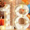 8.8 Decorative LED Light Up Numbers, Marquee Numbers Lights for 18th Birthday Decorations, Lighted Number Sign for Birthday Party Night Lights Anniversary Backdrop Home Decor, White Number 18