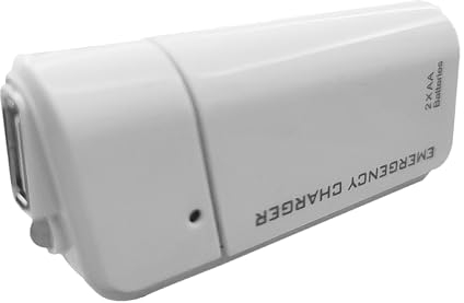 LZDICITARU Battery Operated Phone Charger Emergency|USB Battery Powered Small Power Bank Portable 2 AA Batteries Powered Outlet. (White)