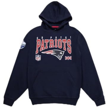 NEW ENGLAND PATRIOTS Unisex Football Hooded Kapuzenpullover, Dk Blue, L EU