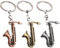 Muteitt 3 Stück Mini-Saxophon-schlüsselanhänger, Saxophon-Geschenke, Saxophon-schlüsselanhänger, Musikinstrument-schlüsselanhänger, Taschenanhänger, Saxophon-Spieler, Geschenk