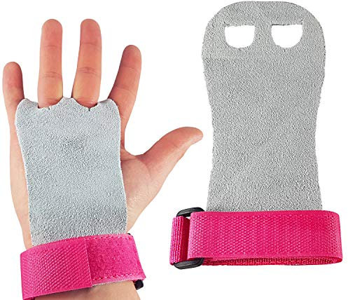 ✮Marque Française✮ Paire de manique Gym Enfant/Adulte ✮Garantie A Vie✮ Gants Gym en Cuir en Cuir|4 Tailles 2 Couleurs|Protection Paumes pour Exercice Traction/Barre/Gymnastique/Poids (GRIS, M)