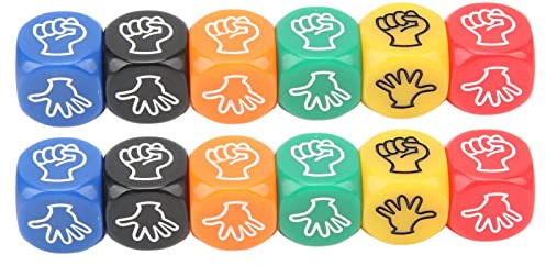 Finger-Ratespiel-Würfel, 12 Stück, 6-seitig, 6 Farben, 20 Mm, Stein, Papier, Schere, Spielwürfel für Erwachsene, Kinder, Familienfeier
