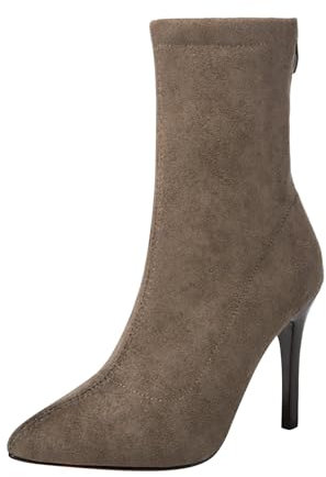 Generico Stivaletti Autunno Eleganti, Tronchetti Casual con Tacco, Stivaletto Vintage Scarponcino Morbidi Stivali Elasticizzati Donna Curvy Comoda Texani