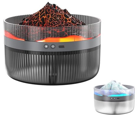 Diffusor für Ätherische Öle 1000ml, Schneeberg Vulkan Effekt Lampen Duftdiffusor, Automatischer Aromatherapie Luftbefeuchter, Einstellbarer Sprühmodus