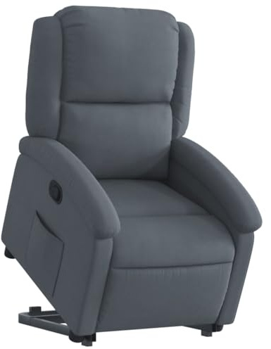 Hommdiy Relaxsessel mit Aufstehhilfe Dunkelgrau Samt,Wohnzimmer relaxsessel,Massage Sessel,Relax Chair,Elektrischer Massagestuhl