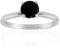 Cavill Thai Schwarzer Spinell Ring 0,945ct in 925er Sterlingsilber - Hochwertiger Onyxfarbener Edelstein Schmuck für Damen - Klassischer Rundschliff - Perfekt für Alltag und besondere Anlässe