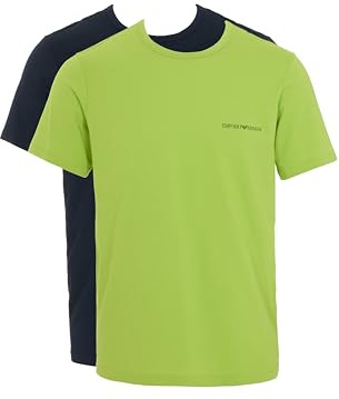 Herren T-Shirt aus Reiner Baumwolle, Rundhalsausschnitt, Blau, Größe L, Normale Passform, 2er-Pack, blau, L