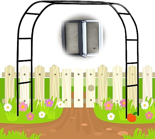 Arche de jardin en fer forgé pour mariage, arche de rose, pergola pour plantes, noir, 120 x 350 cm, largeur 2,2 m