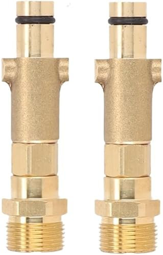 Daaxing High Pressure Washer Adapter,Brass Adapter Bayonet M22 for Nilfisk External Thread Pressure Washers,Pressure Washer Bayonet,90°C Max Temp (2PCS)
