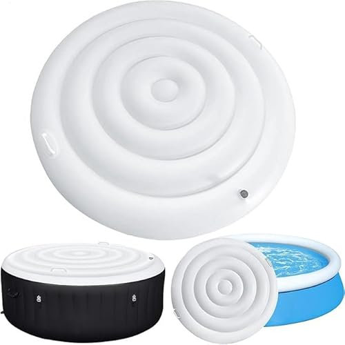 Couvercle De Bain À Remous, 145 Cm Couverture De Spa Gonflable Avec Poignée, Isolation Thermique Pliable Pour Spa, Résistant À La Pluie, À La Neige, Pour La Salle De Bain, L'auberge, les Centre De Spa