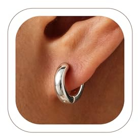 U7 Huggie Creolen für Damen Herren mini Hoop Ohrringe 8/10 / 12/14 /16 mm Chunky kleine Kreolen Edelstahl Ohrschmuck Accessoire