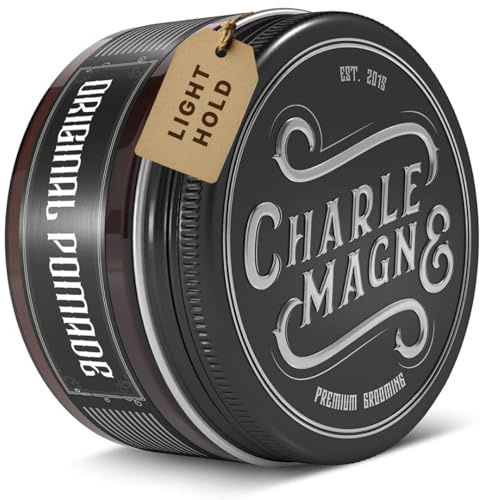 Charlemagne Original Pomade Herren - 100 ml, Leichter Halt - Haarwachs | Wasserbasierte Flexibles Styling Pomade, Leicht Auswaschbar - Haargel Alternative - Made in Germany