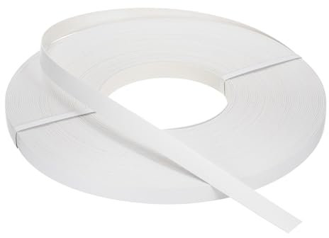 QUARKZMAN Bordo Bianco 250 ft x 7/8 pollici Nastro in Compensato Pre-incollato Flessibile con Adesivo Termofusibile per il Restauro di Mobili