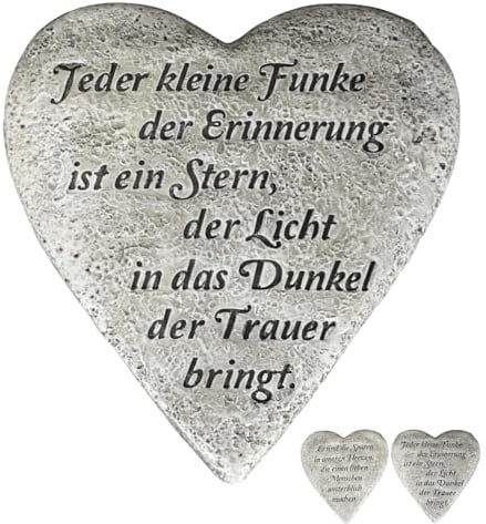 NETPROSHOP Grabschmuck Stein Herz mit liebevollem Text ca. 19 x 18 x 2,5 cm, Auswahl:Stern