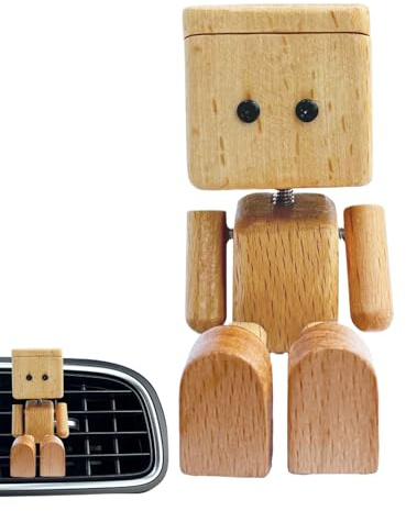 Jongyumo Wackelnder Holzmännchen Für Auto Armaturenbrett,Zappelnder Mit Beweglichem Bein - Lustige Schreibtischdekoration und Autoaccessoires für Frauen, Männer, Väter, Mütter und Freunde