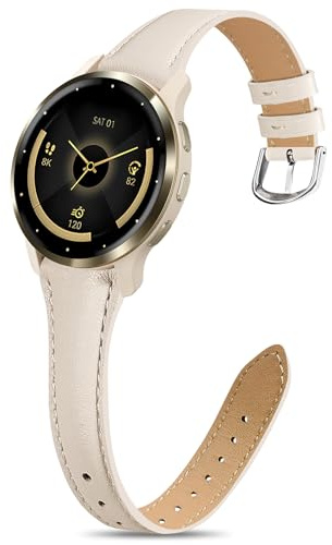22mm Armband kompatibel mit Amazfit Bit 6/Garmin Venu 3/Vivoactive 4/Forerunner 265, Leder Sport Uhrenarmband für Gear S3/Huawei Watch GT Damen