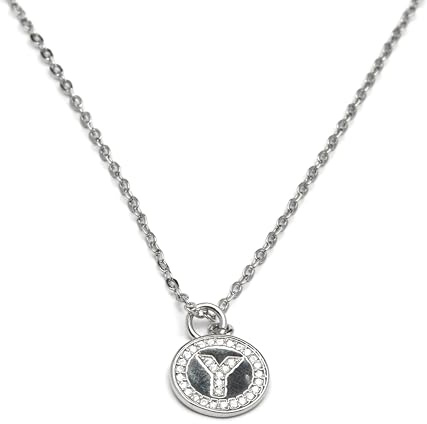 LUXENTER Silver Finish Alphabet Necklace