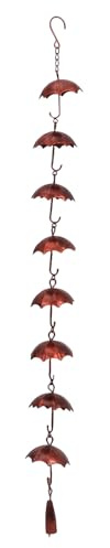 LAPYAPPE Vintage Regenkette für Dachrinnen Langlebige Regenrohr Glocke als Gartendeko Wetterfeste Wasserableitungskette für Fallrohre Einfache Montage Dekorative Regenkette für Haus und