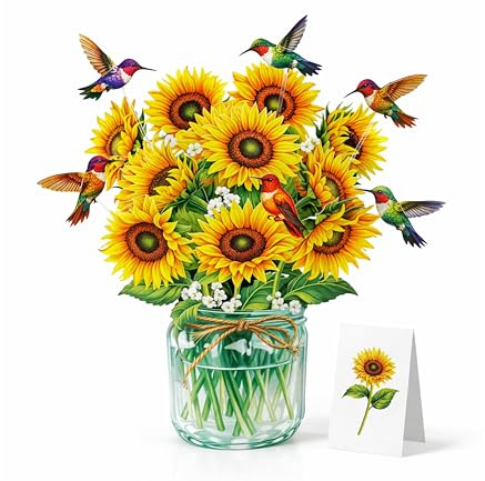 CUTPOPUP Kolibri-Oase Geburtstagskarte, Geburtstagskarte Frau, Karte Muttertag, Geburtstagskarte Kinder (Hummingbird Oasis) US8-FL197DE