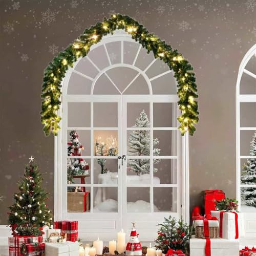 sephironlbb Weihnachtsgirlande mit 600 LEDs Grün PVC 2 Stück 20 m lang für Innen und Außen festliche Dekoration Tannenbaum Girlande Wohnraum Fenster Advent Heiligabend
