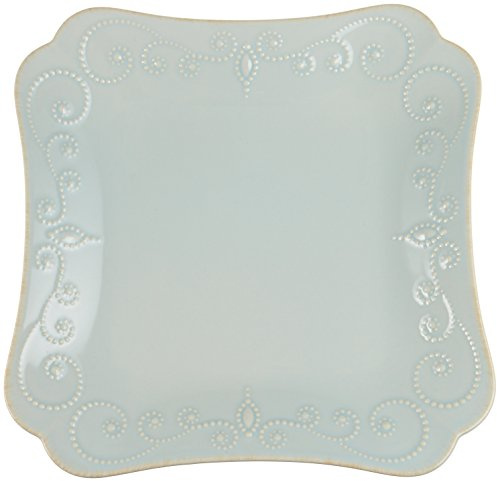Lenox French Perle Speiseteller, quadratisch, Eisblau