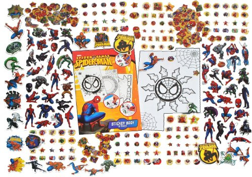alles-meine.de GmbH 500 TLG. XXL - Set - Spiderman Junge Sticker/Aufkleber mit StickerBlock - Kinder Kind Marvel groß Amazing Spider Man Spinne - Spider-Man/Ultimate - Sticke..