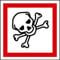 LEMAX Aufkleber GHS 06 Gefahrensymbol Totenkopf, Rot, 25x25mm, Warnung