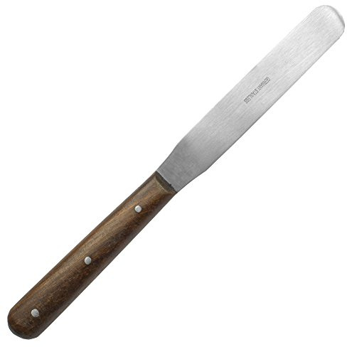 May Spatule de modélisme 19 cm manche bois acier inox | Outil flexible pour appliquer et mélanger. Idéal pour les loisirs et la cosmétique