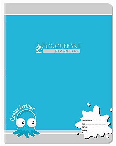 CONQUÉRANT Lot de 5 Cahiers 90g carte vernie Apprentissage de l'écriture 17x22 cm 32 pages SEYES 3 mm
