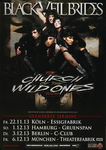 Black Veil Brides - New Religion, Köln 2013 » Konzertplakat/Premium Poster | Live Konzert Veranstaltung | DIN A1 «