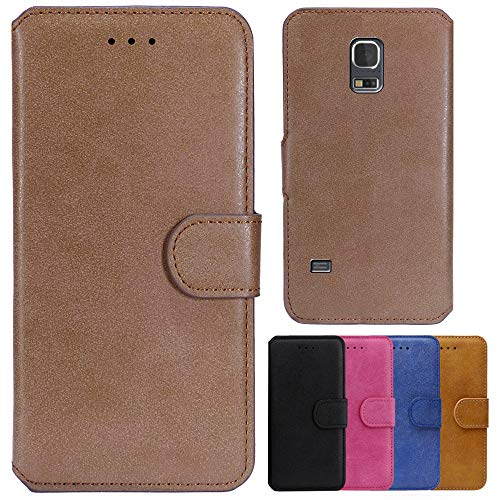 Roar MPG Handyhülle für Samsung Galaxy S5 Mini Hülle Flip Case Klappbar Tasche Magnetisch Klapphülle Schutzhülle für Samsung Galaxy S5 Mini - Braun (Mokka)