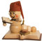 Drechslerei Kuhnert Rauchmann/Räucherfigur - Rauchwurm aus Holz - Rudi & ROSI - Motiv: Bücher-Rudi - Höhe: ca. 14cm - Made in Germany