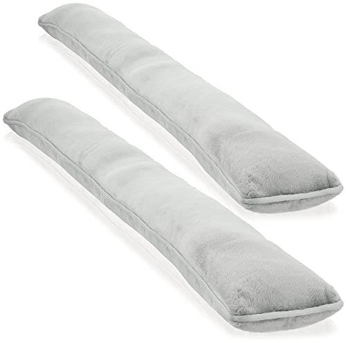 COM-FOUR® 2X Zugluftstopper für Tür und Fenster - Microfaser Windstopper- Energie sparen mit Luftzugstopper - 1kg Schwerer Türstopper (02 Stück - grau)