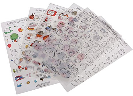 SGerste 6 Blatt viele süße fette faule Kaninchen transparent koreanische Aufkleber DIY Album Planer Tagebuch Dekoration Scrapbooking Label Aufkleber Kawaii Schreibwaren Geschenk