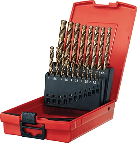 Hilti 2072848 Juego de 19 brocas helicoidales de cobalto HSS para acero y metal (1-10 mm. Clase: ultimate. Accesorios para taladro atornillador)