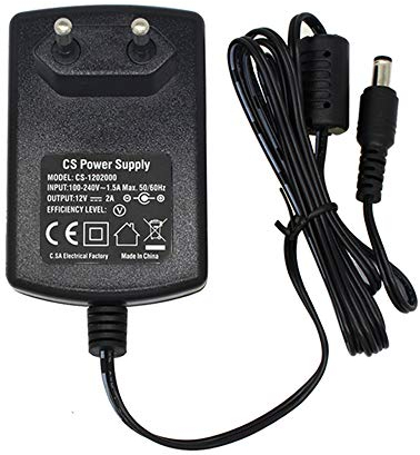 Adaptador de Fuente de alimentación de CA a CC 12 V, 2 A, Conector de 5,5 mm x 2,1 mm para cámara CCTV DVR Tira de Luces led