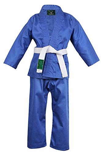 Hanni-Care Judoanzug Judo Anzug Blau mit Weißen Gürtel 110-200 - BLU (170)