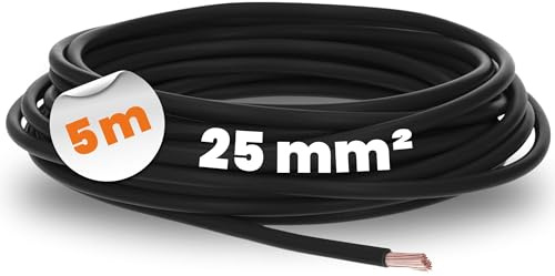Lapp 5m H07V-K 25 mm² Schwarz - Verdrahtungsleitung Aderleitung Flexibel | Feindrähtige Kupferlitze Klasse 5 für Schaltanlagen und Verteilungen, PVC-Einzelader Meterware für trockene Räume.