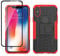 Yiakeng iPhone X Case, iPhone XS Case with Screen Protector, Shockproof Silicone Protective with Kickstand for iPhone X/Xs (Red)