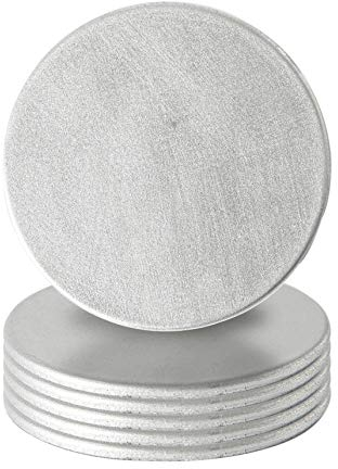 Argon Tableware Metallic Coasters - Silver - 10cm - Pack of 6 - Metallic Finish Reusable Dining Table Setting Round Drink Coaster Placemats for Christmas, Party Celebrations, Restaurant Cup Mats